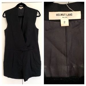 Black Helmut Lang V Neck Romper Small